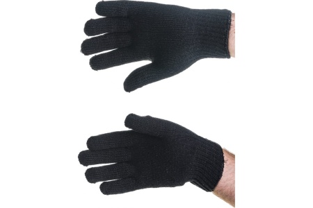 Вязанные утепленные перчатки РОС полушерстяные, двойной вязки, р-р 20 12500