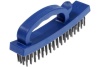Металлическая ручная щетка ТУНДРА закаленная проволока, пластиковая с рукояткой, 4-рядная 3110017