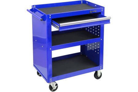 Открытая тележка, 3 полки и ящик, синяя МАСТАК 520-01580B