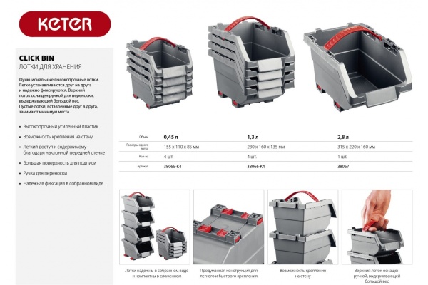 Лоток Keter Clickbin 2.8 л 38067