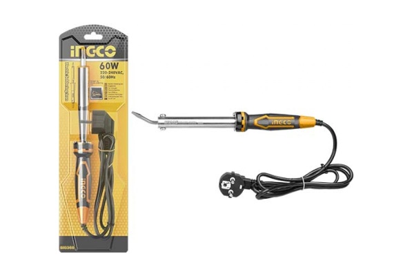 Электрический паяльник INGCO изогнутое, плоское 60Вт INDUSTRIAL SI0368