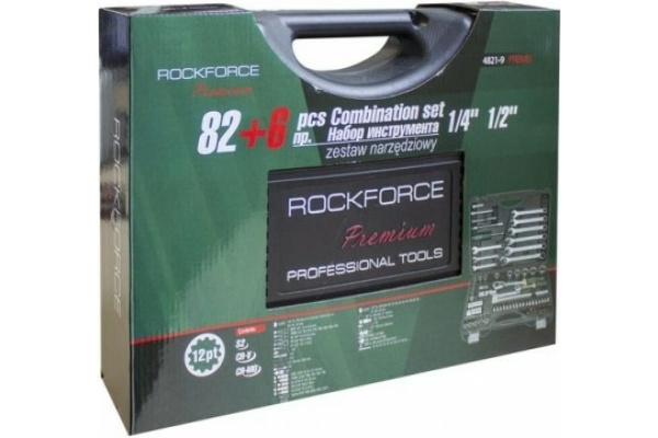 Набор инструмента ROCKFORCE 1/2, 1/4 DR 12-гранный, 82пр + 6пр. RF-4821-9-PREMIUM