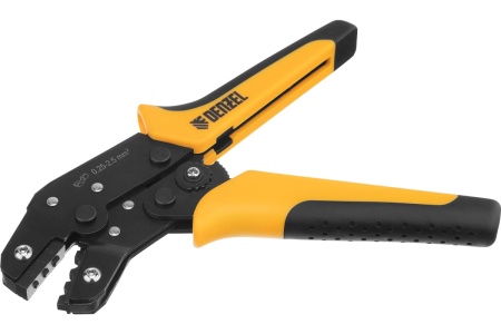 Клещи для обжима неизолированных наконечников НК и НВ, разъемов РП Denzel 0.25 - 2.5 кв. мм 17745