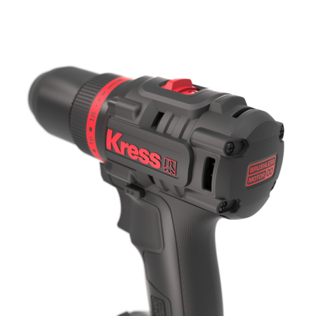 Дрель-шуруповерт аккумуляторная бесщеточная KRESS KUA71, 20В, 60Нм, 4Ач x2, ЗУ 6A, кейс