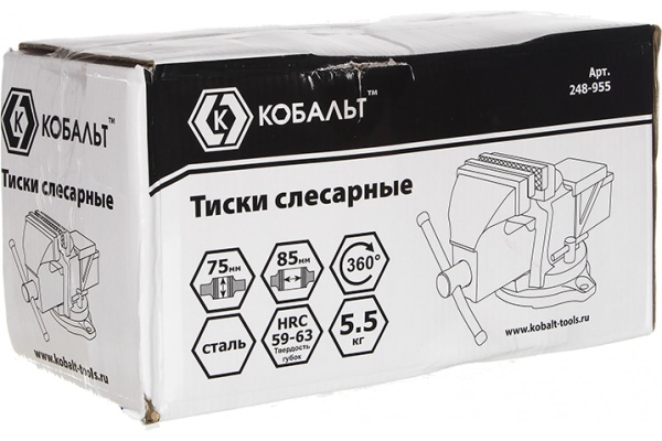 Слесарные поворотные стальные тиски КОБАЛЬТ 248-955