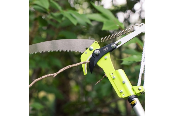 Штанговый высоторез-сучкорез с секатором DELI DL580512 4 шкива, сталь sk5, длина лезвия 290 мм, телескопическая рукоятка 104541