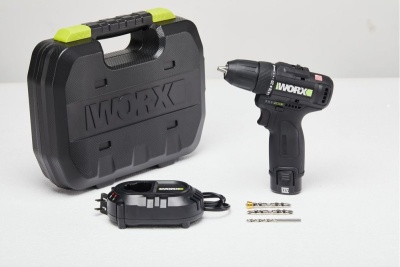 Аккумуляторная дрель-шуруповерт WORX Professional WE210.2 бесщеточный, 12В, 38Нм, 2Ач х2, ЗУ 1.5 Ач WE210.2