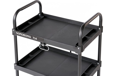 Складная инструментальная тележка с 3 пластиковыми полками NORDBERG T14