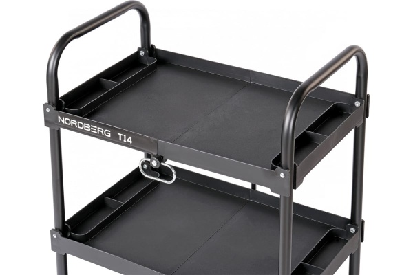Складная инструментальная тележка с 3 пластиковыми полками NORDBERG T14
