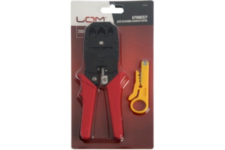 Кримпер для обжима компьютерных и телефонных клемм LOM 200 мм, RJ-45, RJ-11/12 2291283