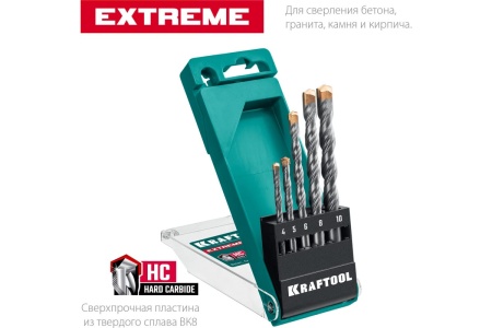 Набор сверл по бетону KRAFTOOL Extreme 5 шт, 4-5-6-8-10 мм 29166-H5
