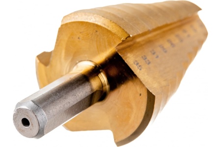 Сверло ступенчатое 2-х модульное Профессионал (4-35 мм; 14 ступеней; Р6М5; TIN) по сталям и цветным металлам ЗУБР 29673-4-35