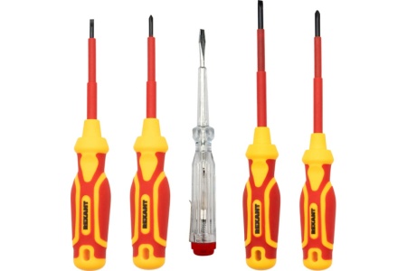 Набор диэлектрического инструмента REXANT RI-01, 7 предметов, до 1000 В, тканевый пенал 12-4691-3