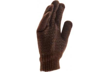 Трикотажные двойные перчатки Сибртех верблюжья и овечья шерсть, ПВХ покрытие 68635