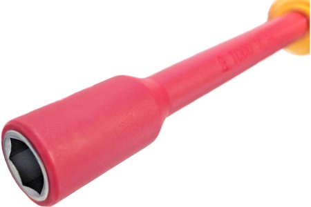 Диэлектрическая отвёртка DUEL 1000V отвертка-ключ торцевая 8x125мм, длина 235 мм DE07-080-125