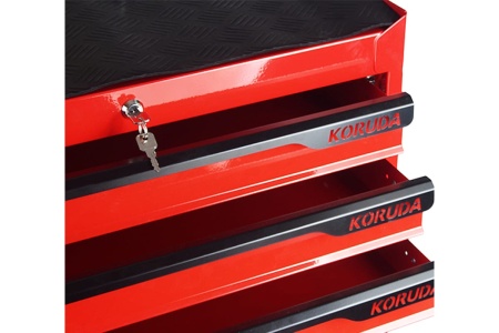 Инструментальная тележка KORUDA 7 секций, красная на колесах NEW KR-007-Red