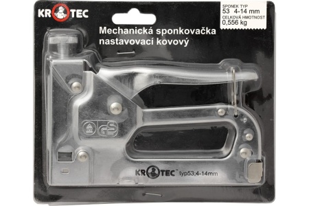 Регулируемый механический степлер KROTEC тип 53, 4-14 мм, металлический 4301008