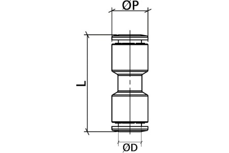 Фитинг прямой латунь никелированная 10 мм CDC Pneumatics BUC 10N