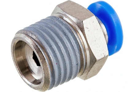 Фитинг цанговый прямой с наружной резьбой 1/4M для трубки диаметром 4 мм SHPI PC 04-R02
