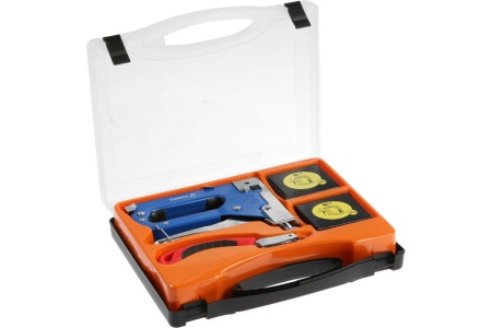 Мебельный степлер в кейсе  ТУНДРА типы скоб 140/28/300, 4 - 14 мм + скобоудалитель, скобы 1550270