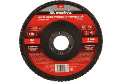 Круг лепестковый торцевой (125х22.2 мм; P100) MATRIX 74047