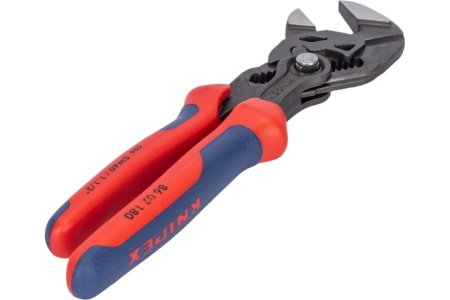 Переставные клещи-ключ Knipex 180 мм, 40 мм (1 1/2"), серые, 2К ручки, KN-8602180SB