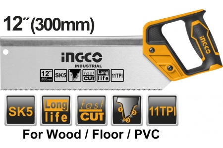 Ножовка по дереву INGCO 300 мм INDUSTRIAL HMBSB3038