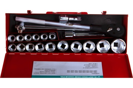 Набор шестигранных торцевых головок 3/4" 19-50мм 21шт JTC-H621M