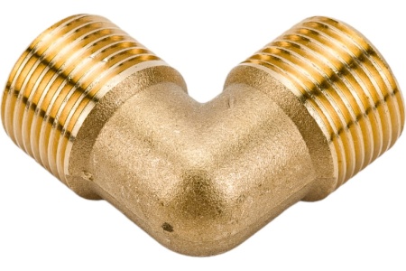 Уголок латунь резьба наружная 3/8" для компрессора Pegas pneumatic 4303