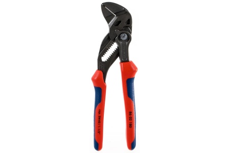 Переставные клещи - гаечный ключ KNIPEX 40 мм, 1 1/2, L-180 мм, серые, 2-к ручки KN-8602180