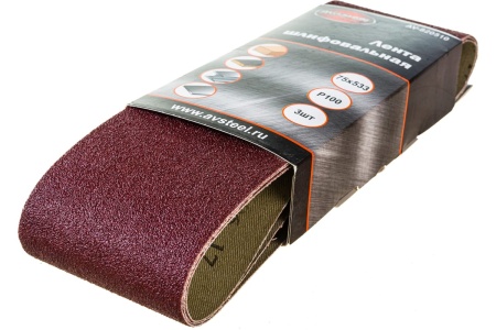 Лента шлифовальная (3 шт; 75х533 мм; Р100) AV Steel AV-820510