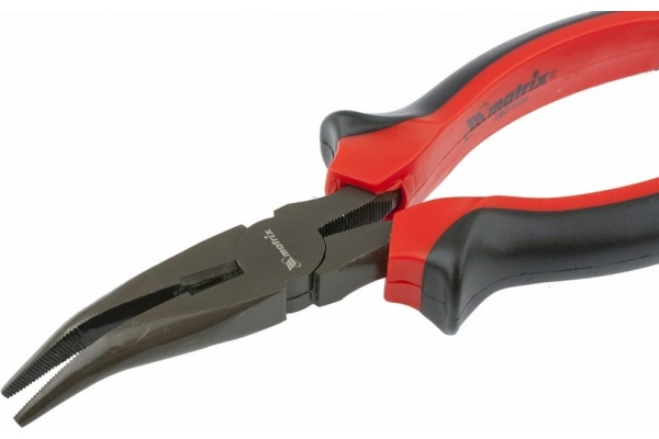 Изогнутые длинногубцы 160 мм, двухкомпонентные рукоятки MATRIX Black Nickel 17458