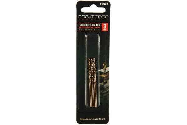 Сверло по металлу (3 шт; 3 мм; HSS-Co; в блистере) ROCKFORCE RF-DS330H