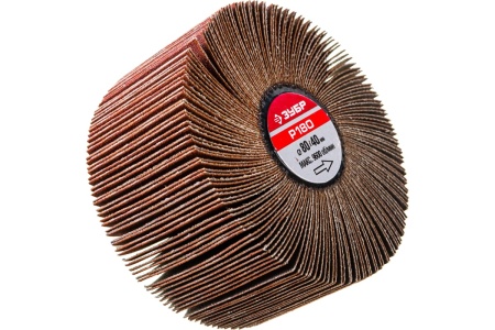 Круг веерный лепестковый (40х80 мм; Р180) Зубр 36604-180