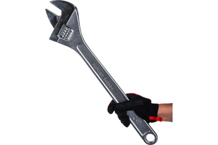 Разводной профессиональный хромированный ключ HARDEN 600мм. 540524