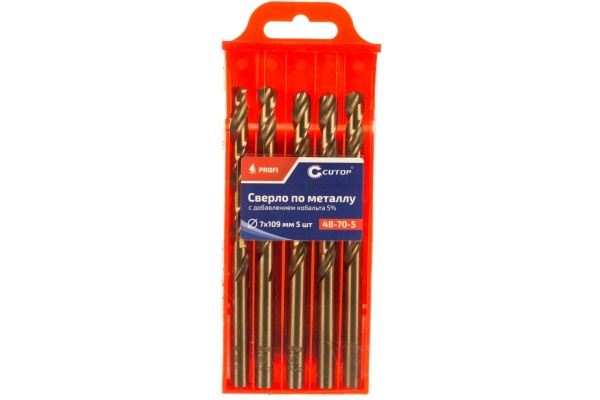 Сверло по металлу Profi (5 шт; 7х109 мм; Р6М5К5) CUTOP 48-70-5