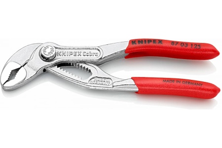 Переставные клещи с фиксатором KNIPEX COBRA 25 мм (1"), L-125 мм, хром, 1-к ручки KN-8703125
