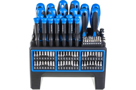 Набор отверток и бит HOEGERT TECHNIK 114 пр, сталь S2 HT1S099