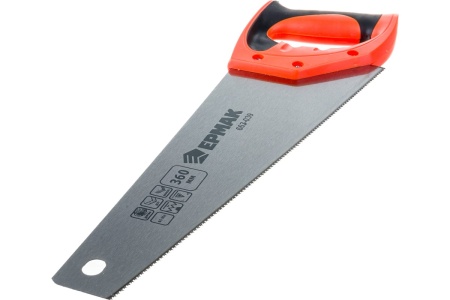 Ножовка по ламинату ЕРМАК 360мм, закаленный зуб, двухстор заточка,(чистый пропил,16 зубьев на дюйм) 663-039