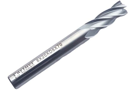 Фреза концевая Серия 302 (8х20х70 мм; HSSЕ; 4-х перая; хв-к 8 мм) Partner 302080