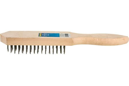 Металлическая щетка DolleX 6-ти-рядная, с деревянной ручкой BRW-06