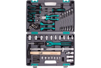 Набор инструмента 1/2", CrV, S2, усиленный кейс, 58шт STELS 14113