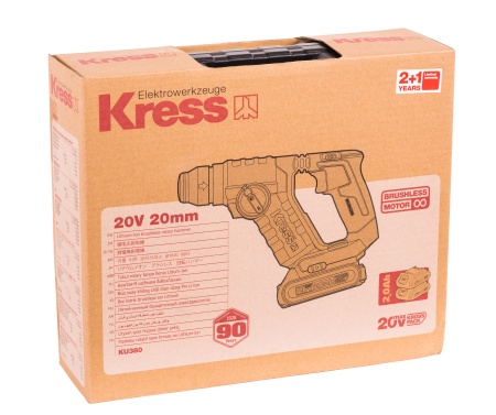 Перфоратор аккумуляторный, бесщеточный KRESS KU380, 20В, 2Ач х2, кейс