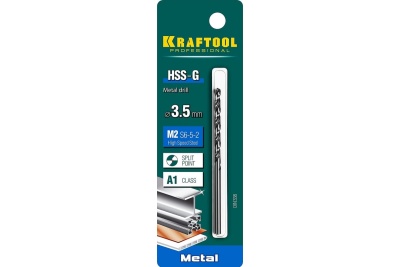 Сверло по металлу HSS-G сталь М2 (3.5х70 мм) Kraftool 29651-3.5