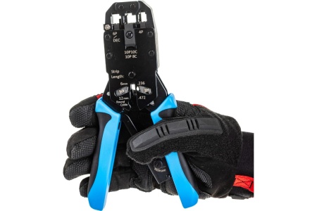 Обжимной инструмент для разъемов RJ-50, RJ-45, RJ-12, RJ-11 /10P10C Hyperline HT-200AR 8P8C типа 35548