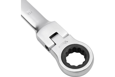 Комбинированный ключ трещоточный с шарниром 18мм AV Steel  AV-315218