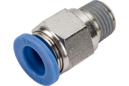 Фитинг цанговый прямой с наружной резьбой 1/4M для трубки диаметром 10 мм SHPI PC 10-R02