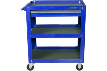 Открытая тележка, 3 полки и ящик, синяя МАСТАК 520-01580B
