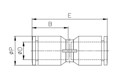 Фитинг прямой (6 мм; 20 бар; пластик) CDC Pneumatics MPUC 06-W