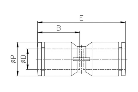 Фитинг прямой (8 мм; 20 бар; пластик) CDC Pneumatics MPUC 08-W